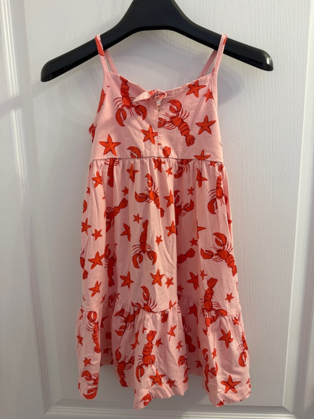 Crewcuts Pink Dress with Red Lobster & Starfish Print